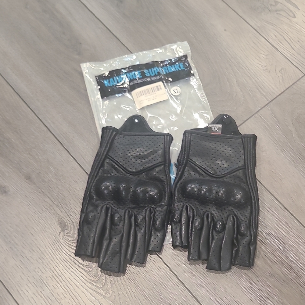 Men's Black Fingerless Tactical Driving Gloves